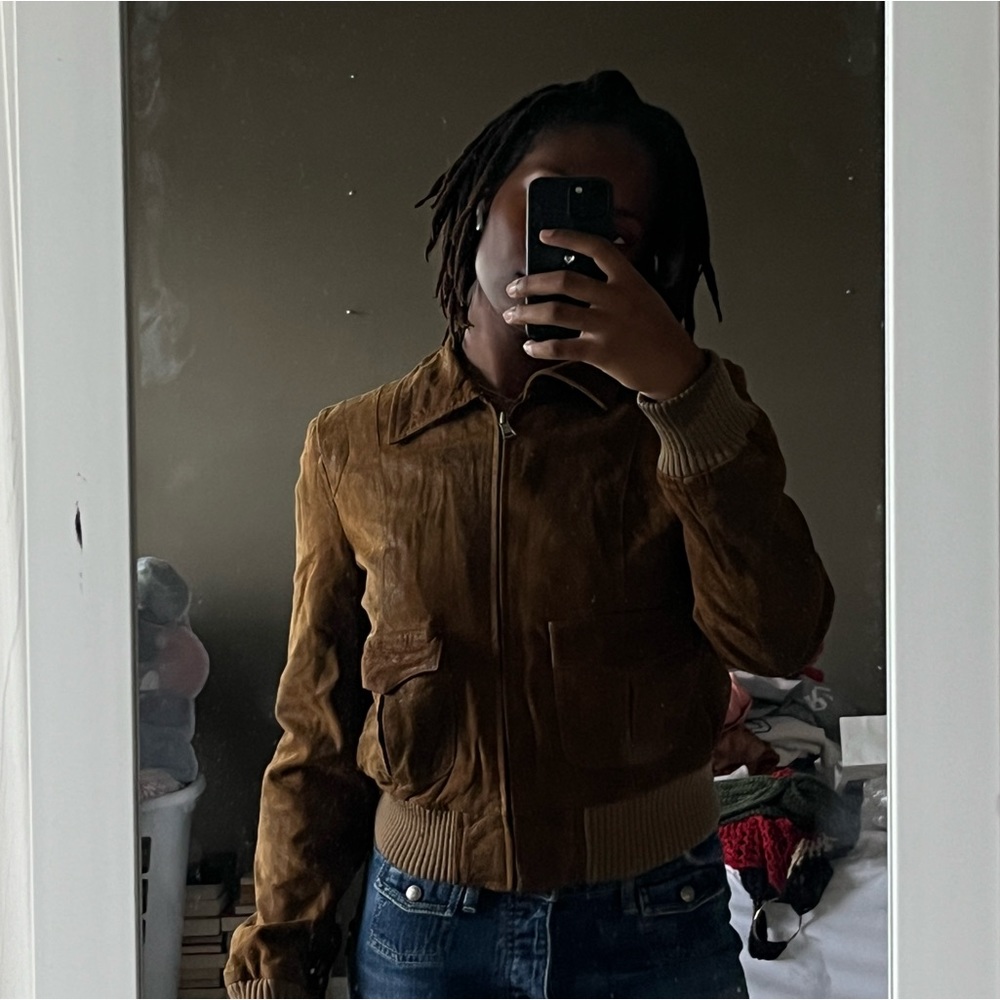 GUESS light brown vintage leather jacket